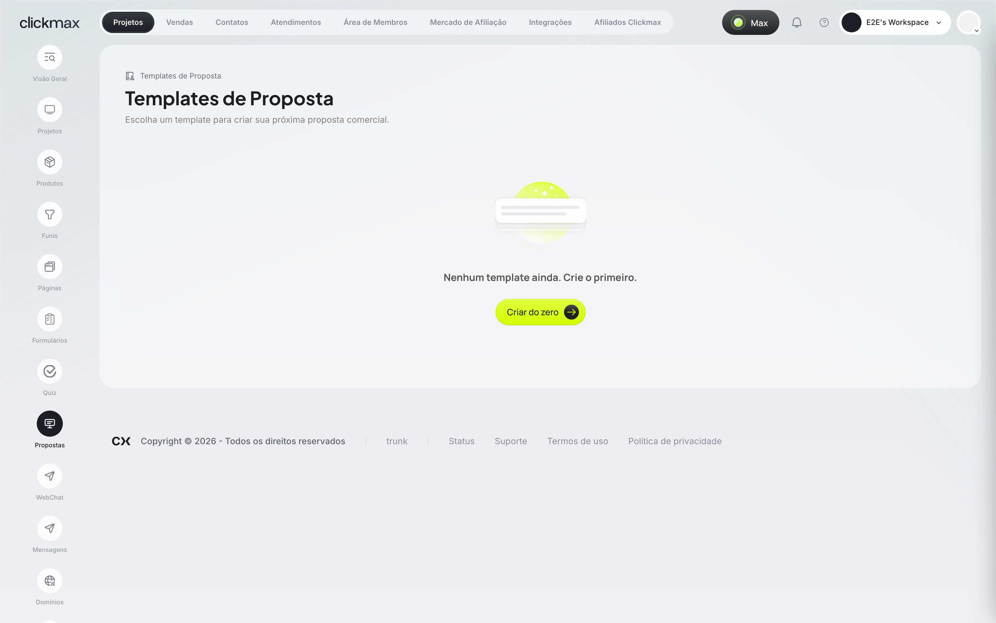 Lista de propostas e modelos